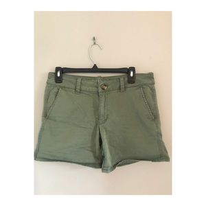 American Eagle Green Midi Shorts
